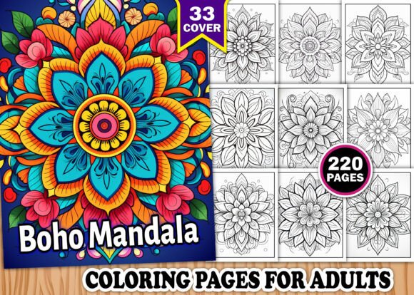 Boho Mandala Coloring Book for Adults