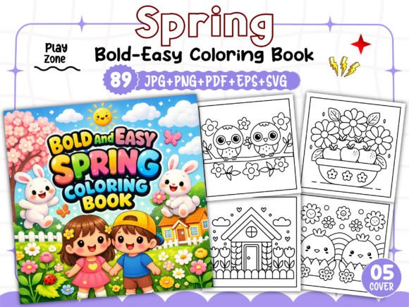 Bold and Easy Spring Coloring Book: A Practical Resource for Your KDP Interior