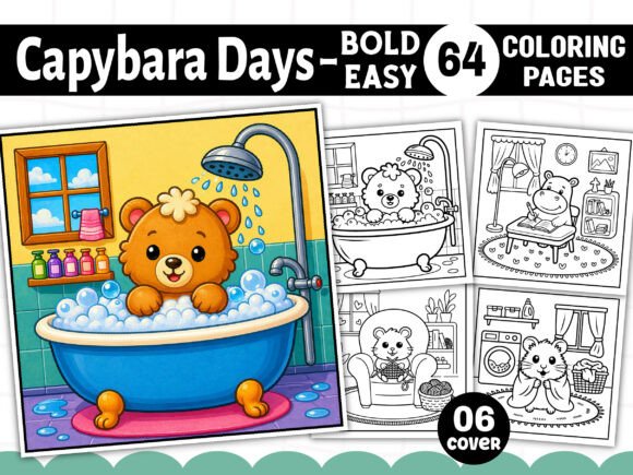 Bold Easy Capybara Days Coloring Pages