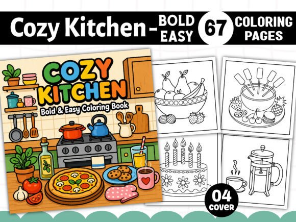 Bold Easy Cozy Kitchen Coloring Pages