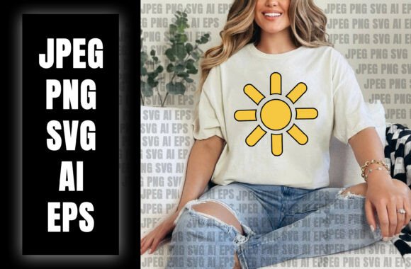 Bright Yellow Sun Icon with Straight Rays: The Essential Design for Your T‑Shirt, POD & KDP Business
