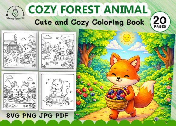 Cozy Forest Animal Coloring Book: A Creative Escape into Woodland Serenity