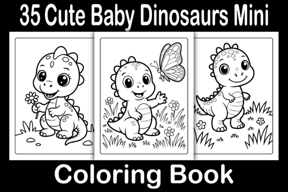 Cute Baby Dinosaurs Mini Coloring Book for Creative Fun