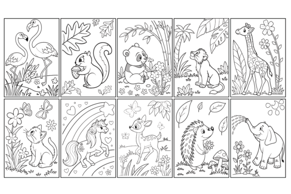 Cute Forest Animals Coloring Pages Bundle for Creative Play