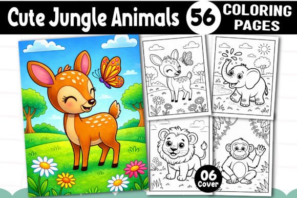 Cute Jungle Animals Coloring Book for Kids: A Versatile KDP Interior Solution