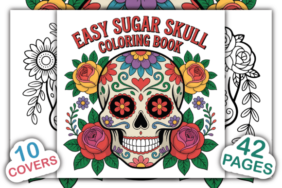 Easy Sugar Skull Coloring Book