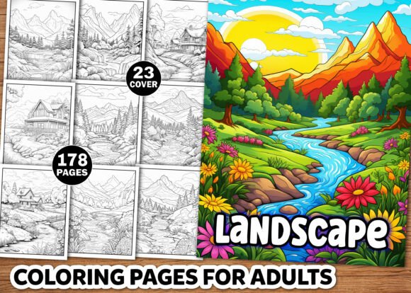 Explore the Beauty of Landscape Coloring Pages for Adults