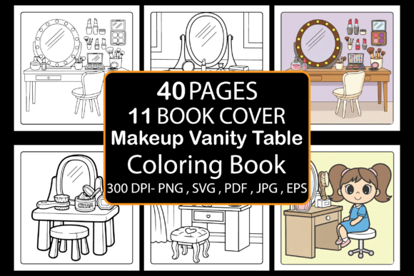 Makeup Vanity Table Coloring Book: A Creative Tool for Digital Artists and Entrepreneurs