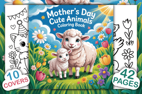 Mother's Day Cute Animals Coloring Book